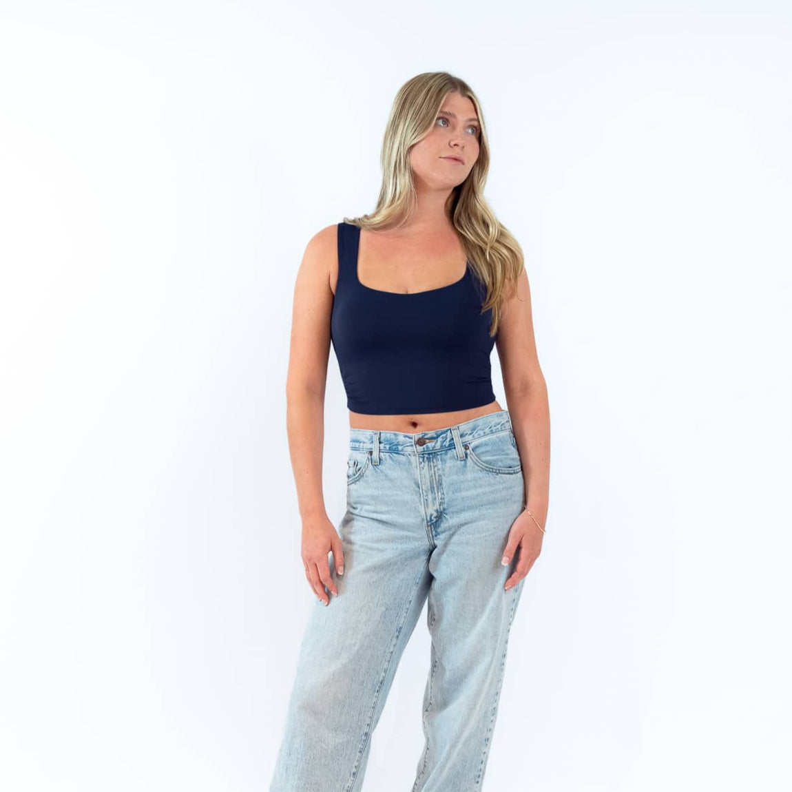 Abby Top in Navy, layering for a Grand Canyon day trip from Phoenix | PILLAR