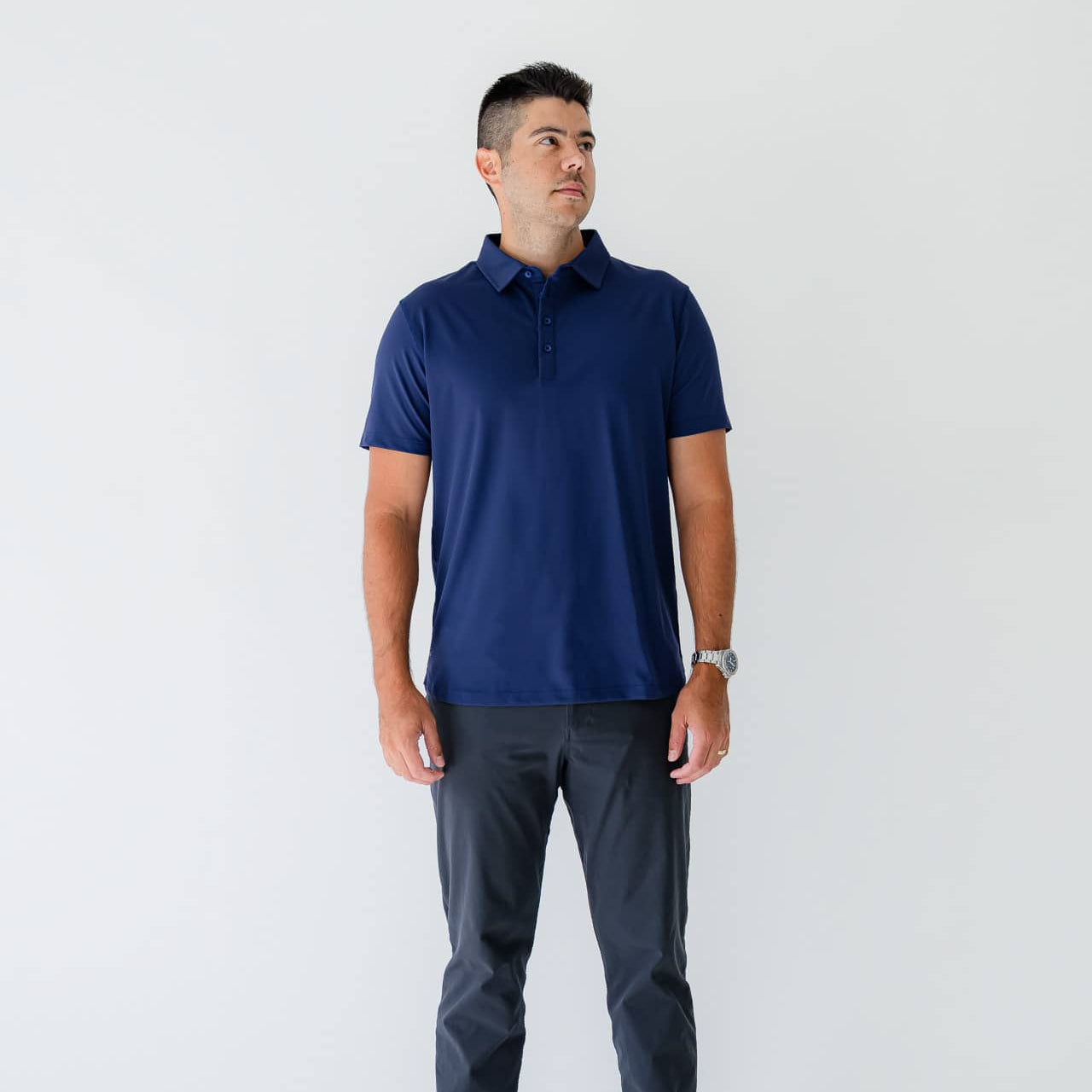 David Polo in navy, athletic fit through the chest | PILLAR