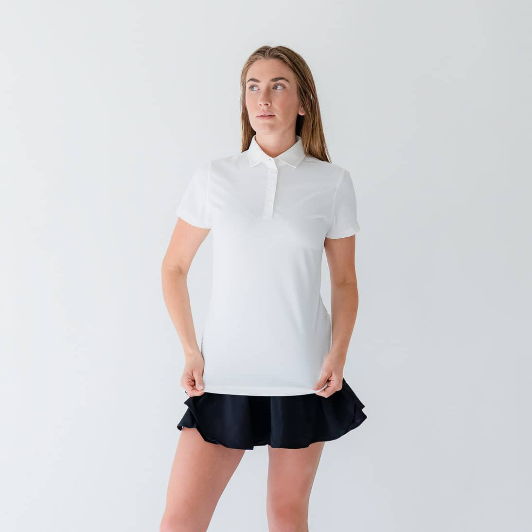 Maddie Polo in White, all white monochrome outfit | PILLAR