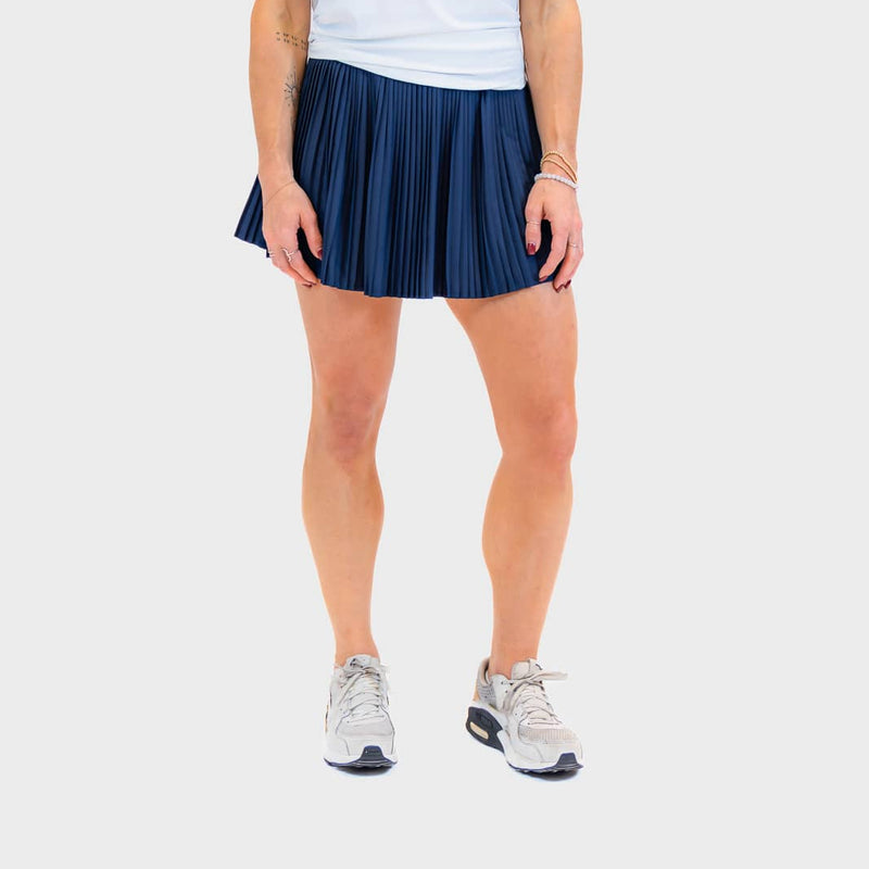 Lauren Skirt in navy, athletic skirt | PILLAR