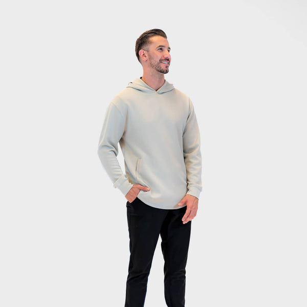 Hayden Hoodie in beige, post workout layer | PILLAR