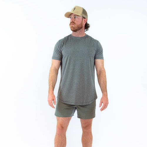 Tim Tee in Night Grey, heavyweight tonal performance tee | PILLAR