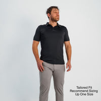David Polo, black performance polo for a hot race day | PILLAR