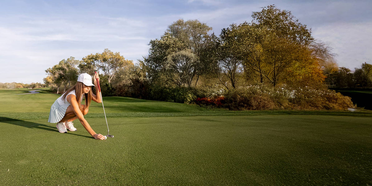 Women's performance fit, high rise bottoms on the course | PILLAR